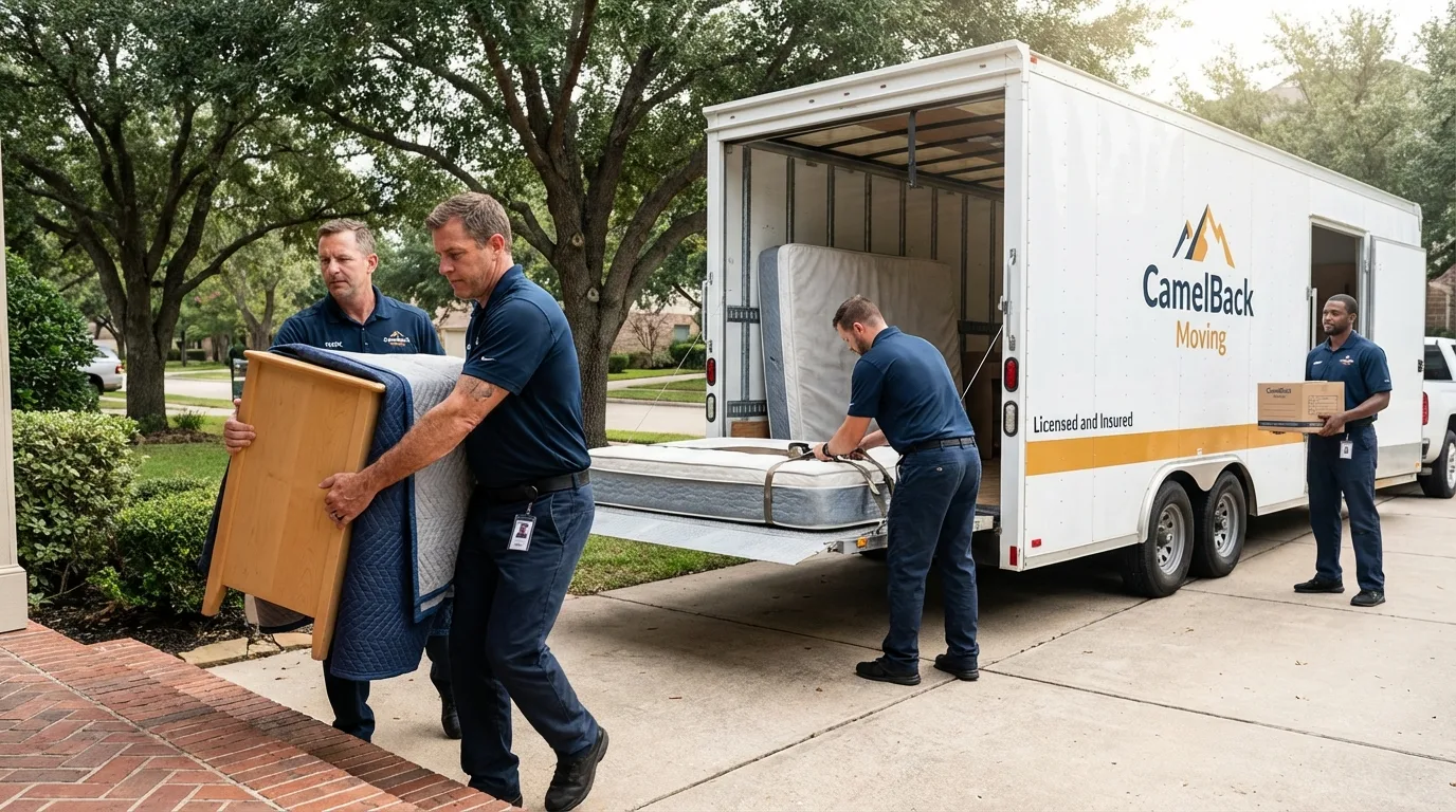 Crew loading residential truck for cross-state move from Doylestown, PA